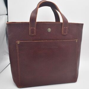 NWOT Portland Leather Company Nutmeg Classic Snap Mini Crossbody with Hide Stamp